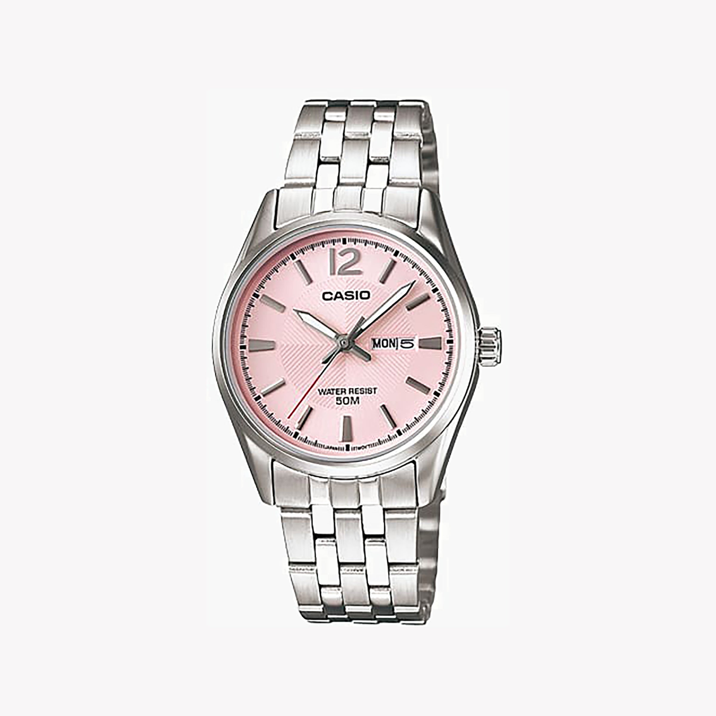 CASIO LTP-1335D-5AVDF - PINK ELEGANCE SERIES Women's Watch with Stainless Steel Bracelet and Eye-Catching Pink Dial