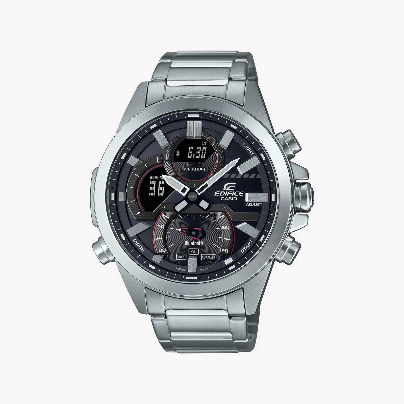 Casio Edifice Ecb-30d-1adf - Sporty Confidence Unleashed Men's Watch With Black Dial And Stainless Steel Band by i-watch