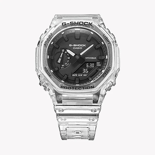 G-Shock Men's White Resin Watch, Transparent Case | Ga-2100ske-7adr by i-watch