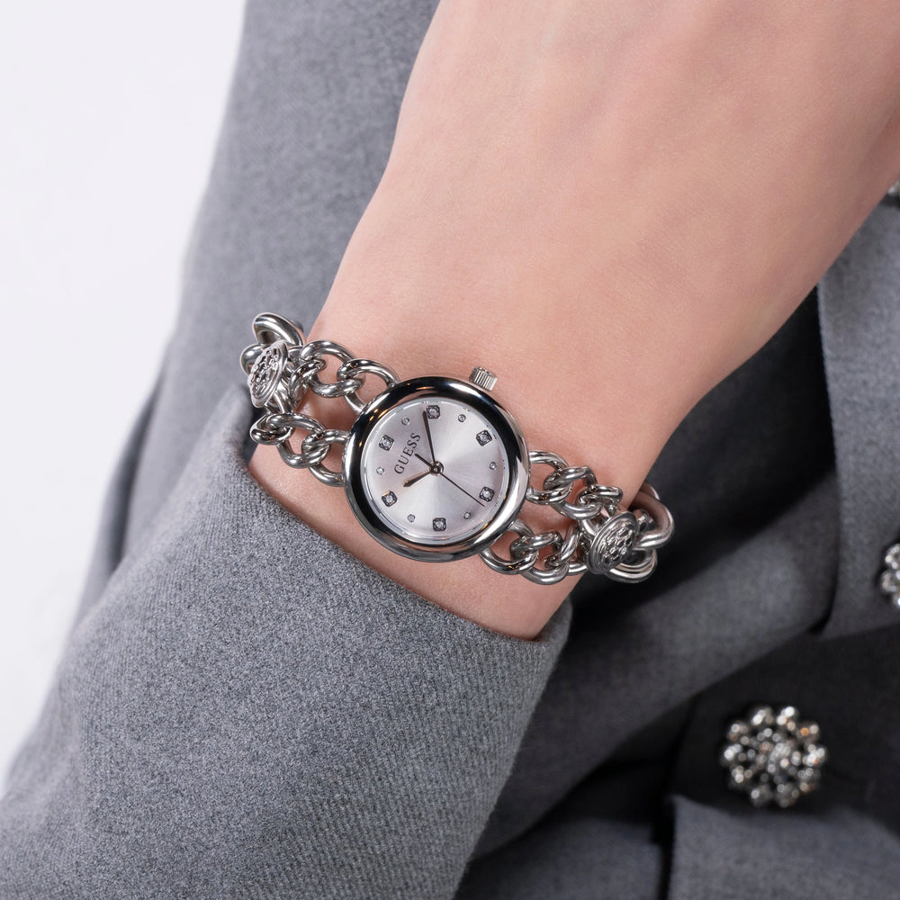 Guess Women's Silver Stainless Steel Watch, White Dial | Gw0758l1 by i-watch