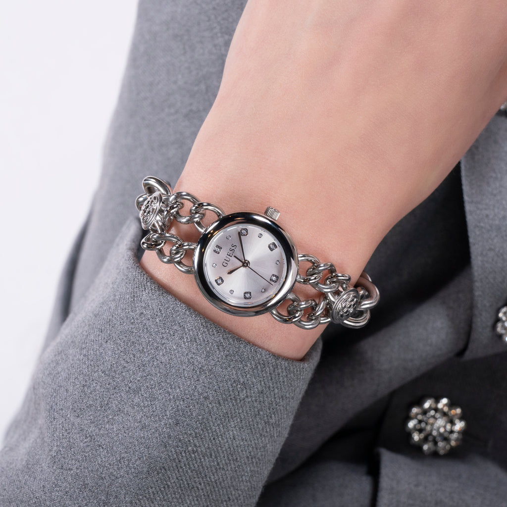 GUESS GW0758L1 SILVER CHIC - ELEGANT WOMEN'S WATCH WITH STAINLESS STEEL BAND & WHITE DIAL-i-Watch-5