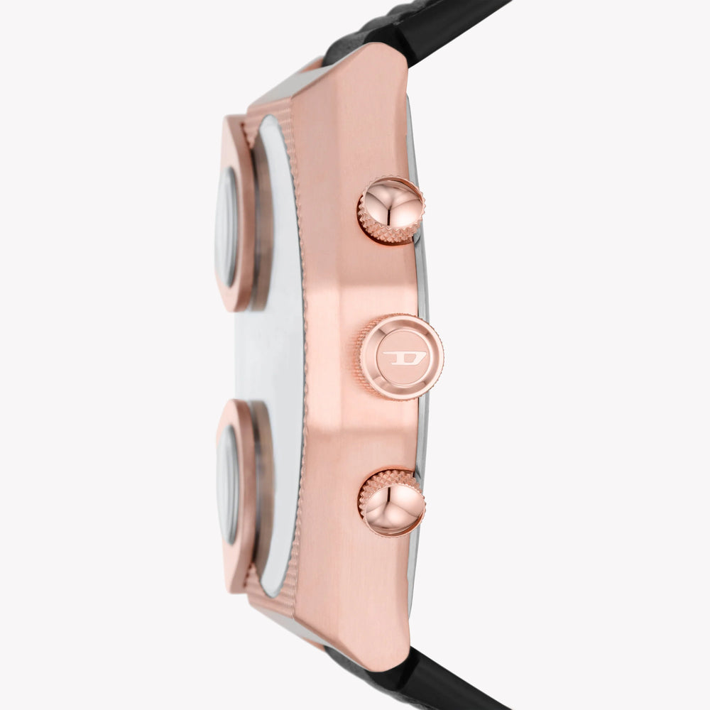 Diesel Men's Rose Gold Watch, Black Leather Band | Dz7475 by i-watch