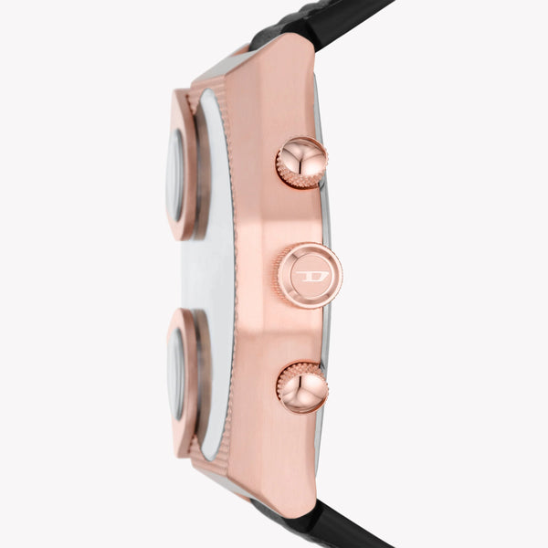 Diesel Men's Rose Gold Watch, Black Leather Band | Dz7475 by i-watch