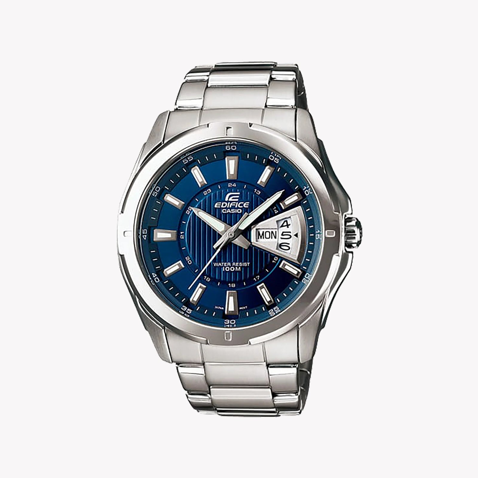CASIO EF-129D-2AVEF - TIMELESS ELEGANCE MEN'S WATCH WITH SILVER STAINLESS STEEL BRACELET AND BLUE DIAL