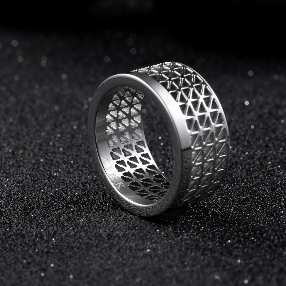 Zink Men's Silver Stainless Steel Ring | Zjrg020sps