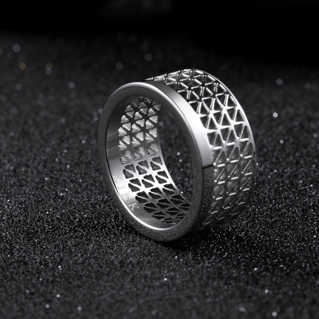 Zink Men's Silver Stainless Steel Ring | Zjrg020sps