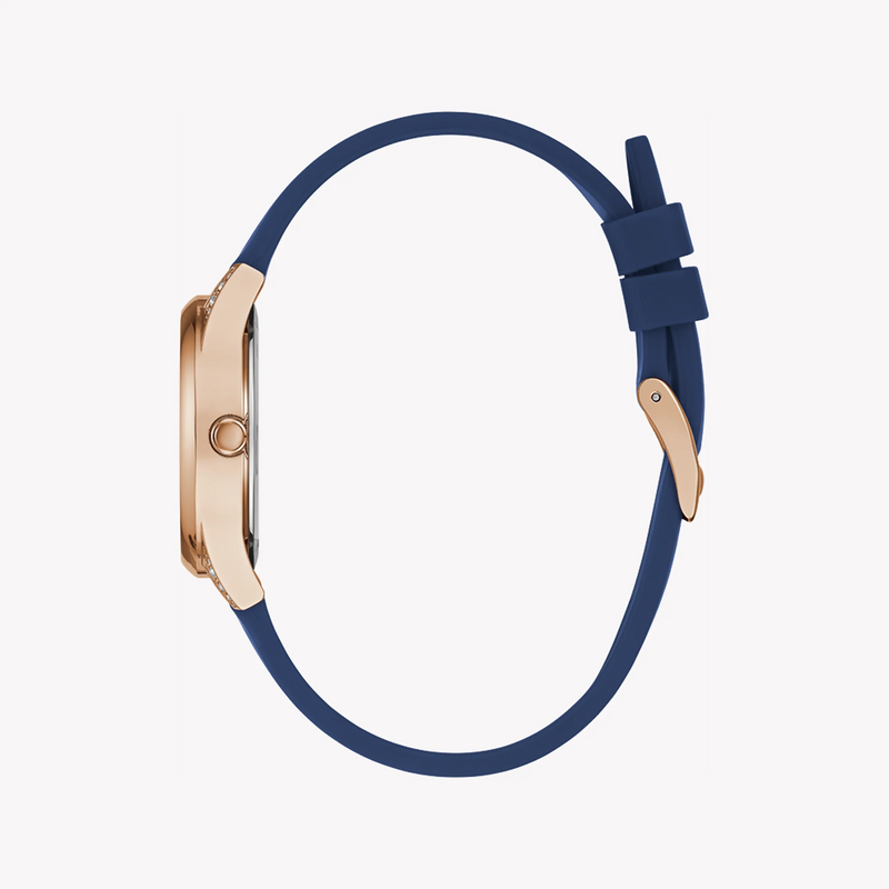 Guess Women's Rose Gold Watch, Blue Silicone Band | Gw0356l1 by i-watch