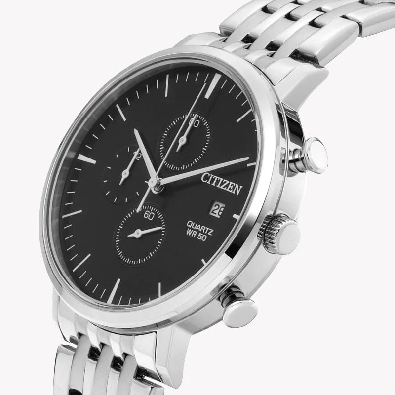 Citizen Men's Silver Stainless Steel Watch, Black Dial | An3610-55e by i-watch