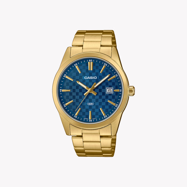 Casio Men's Gold Stainless Steel Watch, Blue Dial | Mtp-Vd03g-2a by i-watch