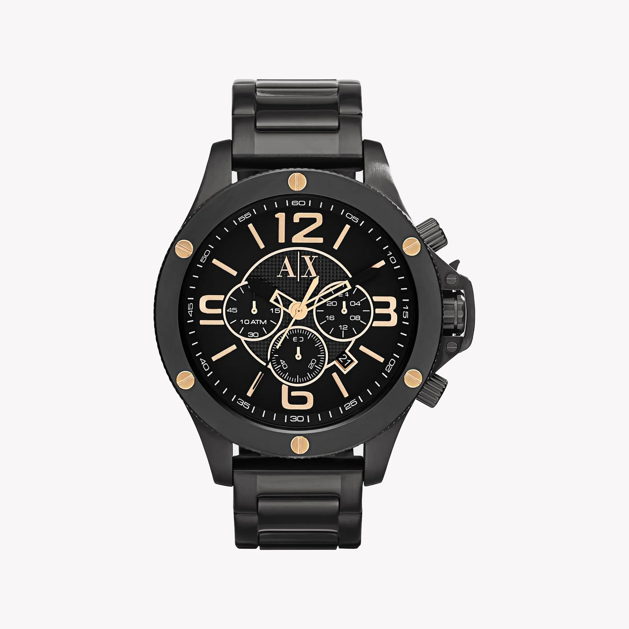 Armani Exchange Men's Black Stainless Steel Watch, Black Dial