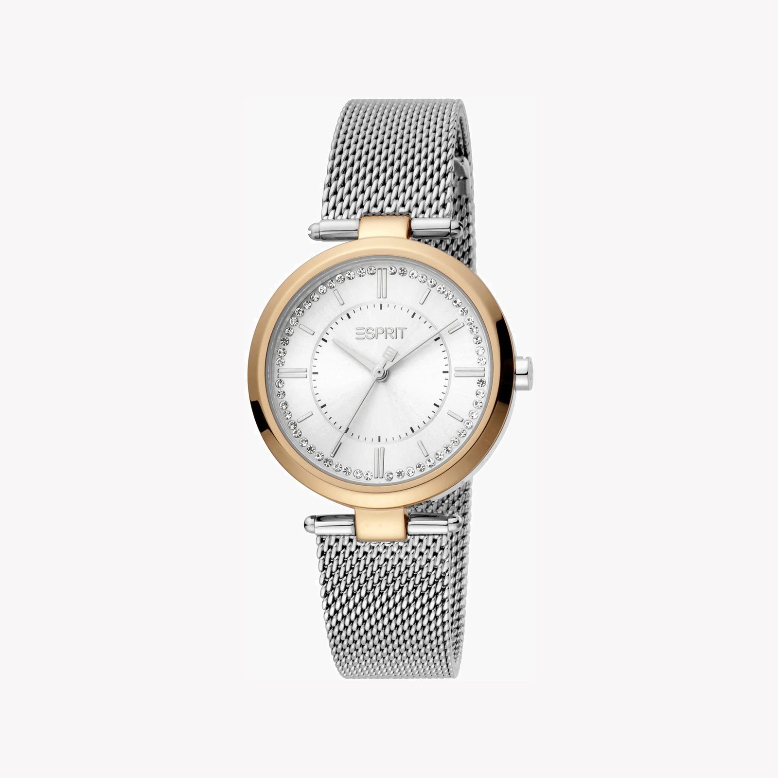 Esprit Women's Watch With Rose Gold Stainless Steel Case And Silver Stainless Steel Band by i-watch