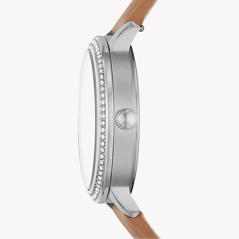 Fossil Women's Silver Stainless Steel, Brown Leather | Bq3570set by i-watch