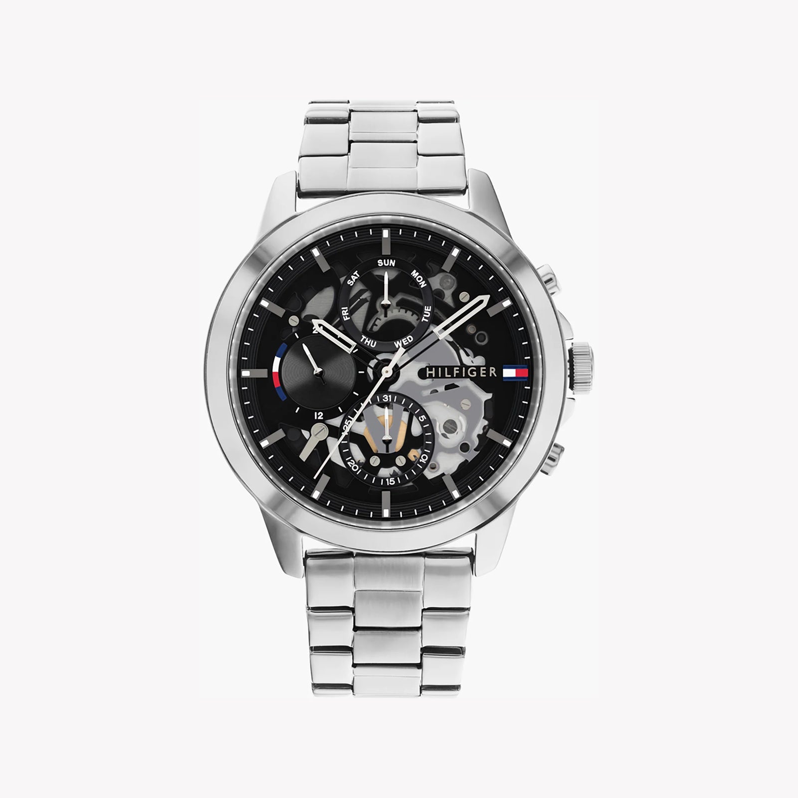 Tommy Hilfiger Men's Silver Stainless Steel, Black Dial | 1680669 by i-watch