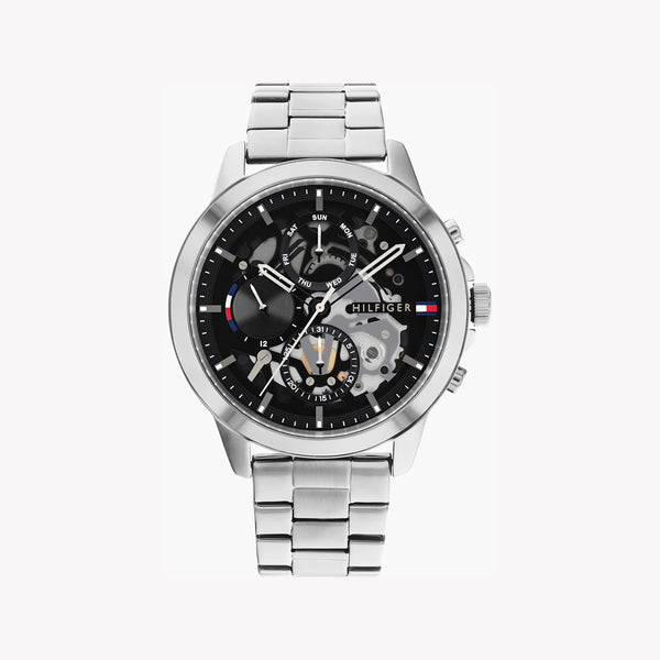 Tommy Hilfiger Men's Silver Stainless Steel, Black Dial | 1680669 by i-watch