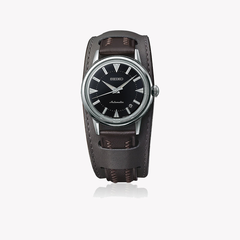 Seiko Men's Silver Stainless Steel, Brown Leather | Sje085j1 by i-watch