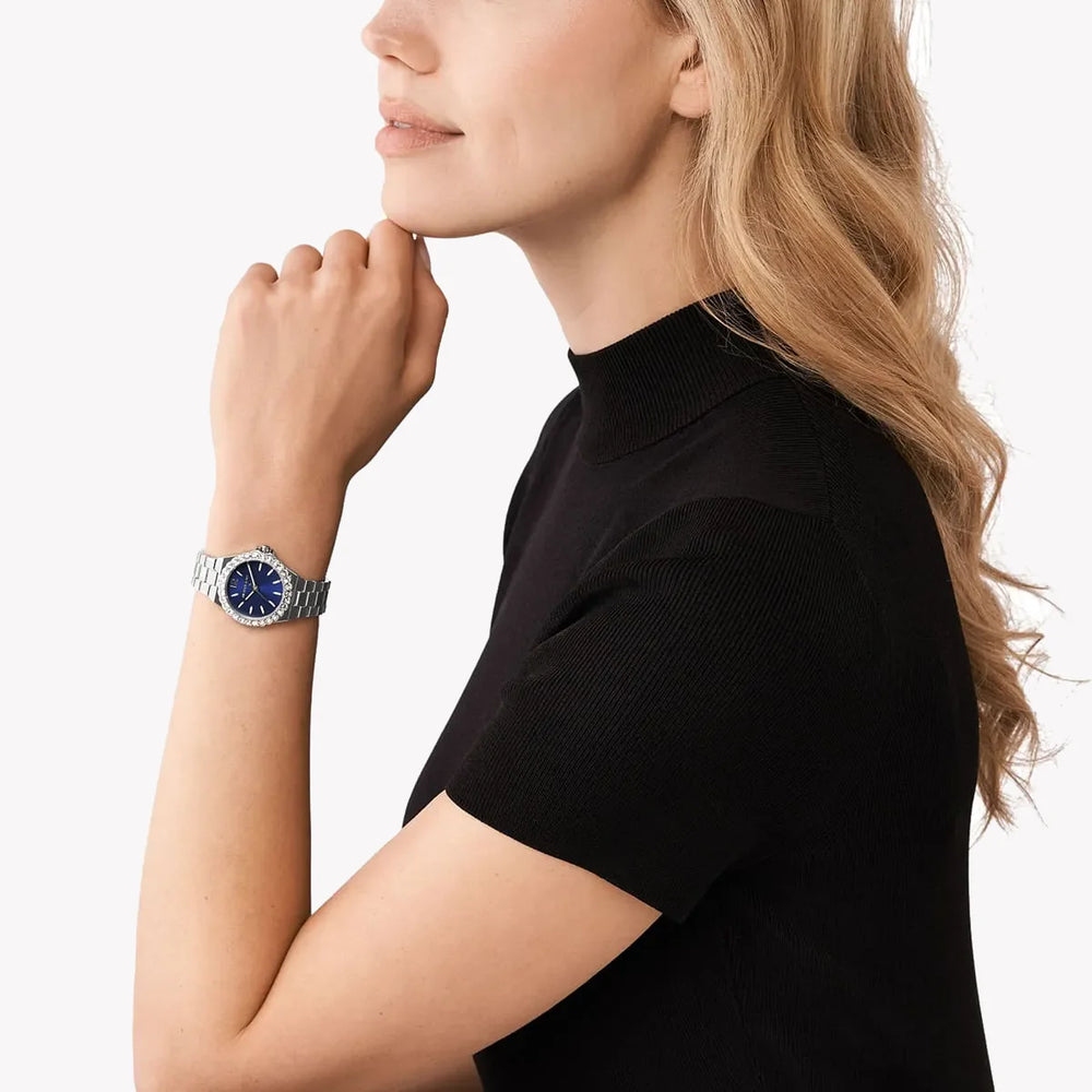 Michael Kors Women's Silver Watch, Blue Dial | Mk7397 by i-watch
