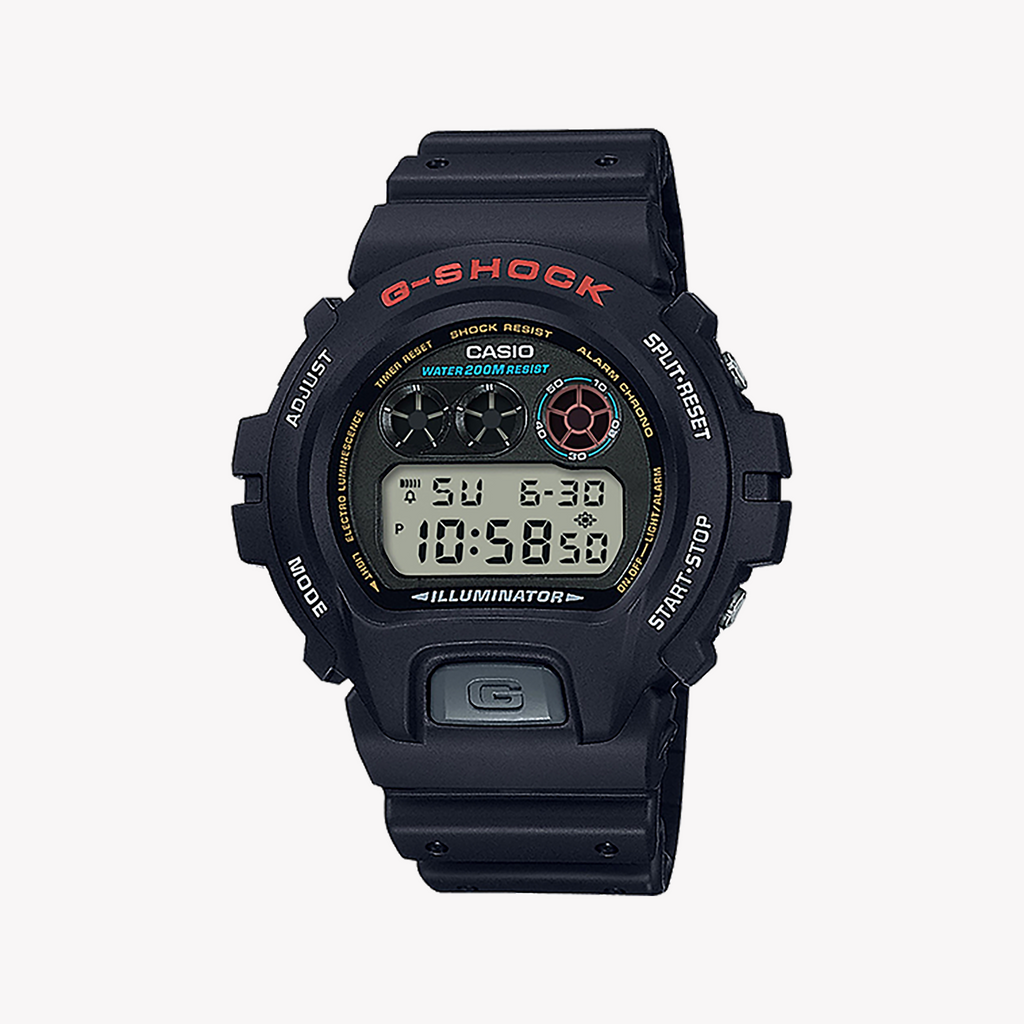 CASIO G-SHOCK DW-6900-1VDR - BOLD ADVENTURER SERIES Men's Watch with black resin band and striking digital dial