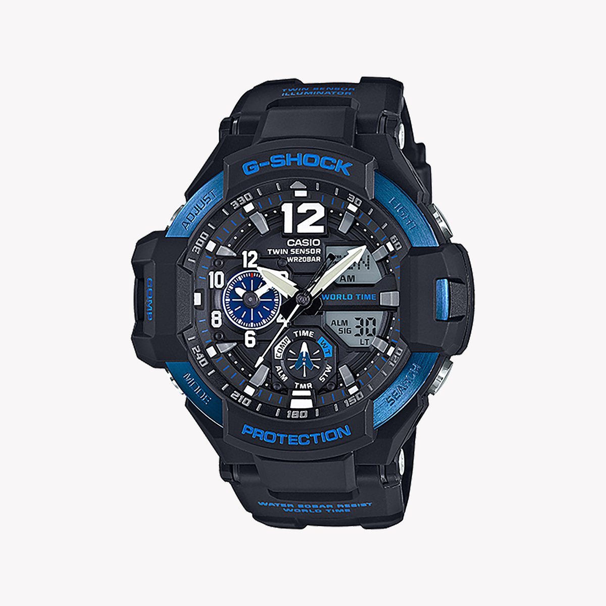 CASIO G-SHOCK GA1100-2B ADVENTURE SERIES - MEN'S RUGGED TIMEPIECE WITH COMPASS & THERMOMETER