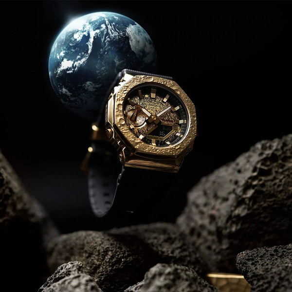 Casio G-Shock Gm-2100mg-1adr Oak - Golden Edge Men's Watch With Black Resin Band & Dual Led Light by i-watch