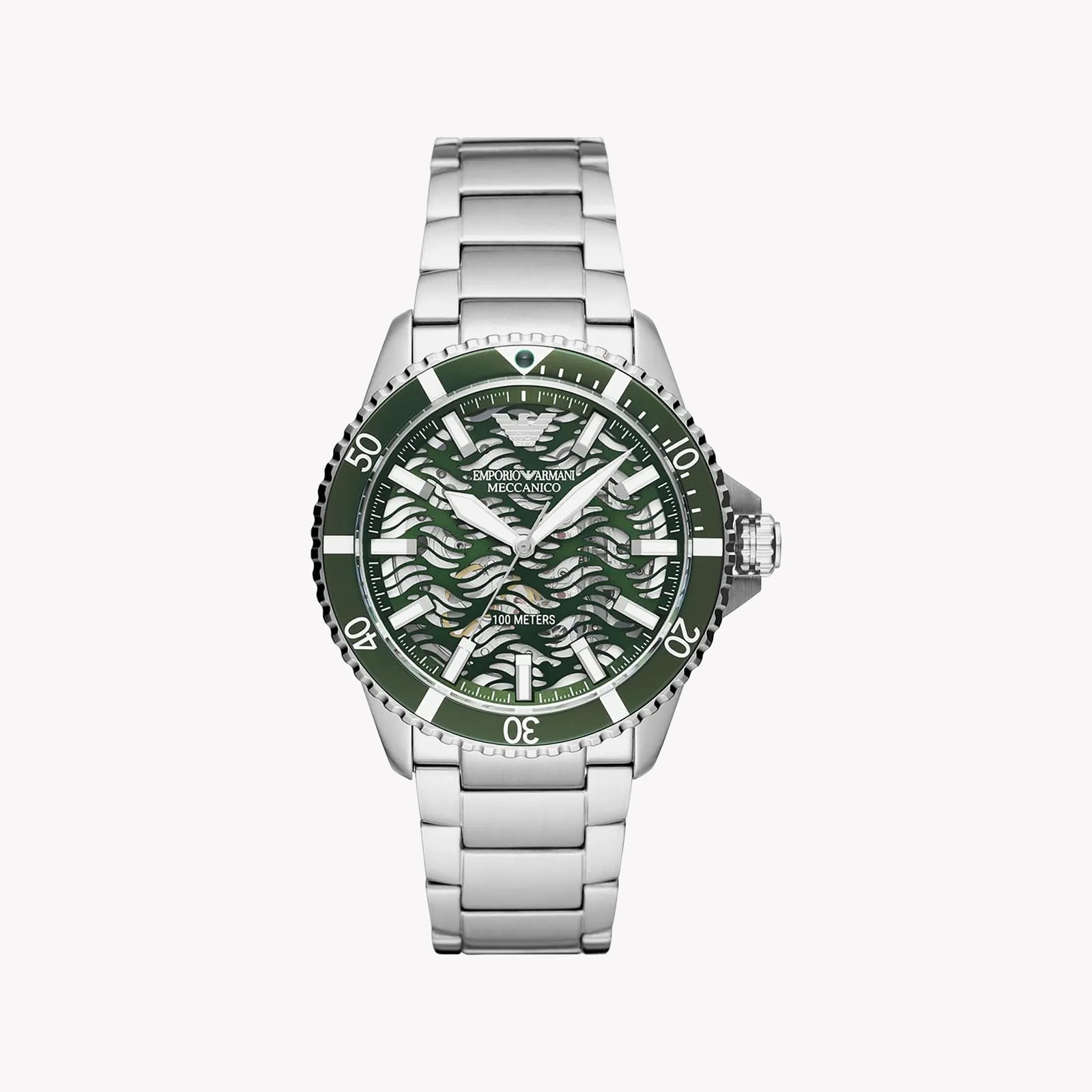 Emporio Armani Men's Silver Watch, Green Dial | Ar60061 by i-watch