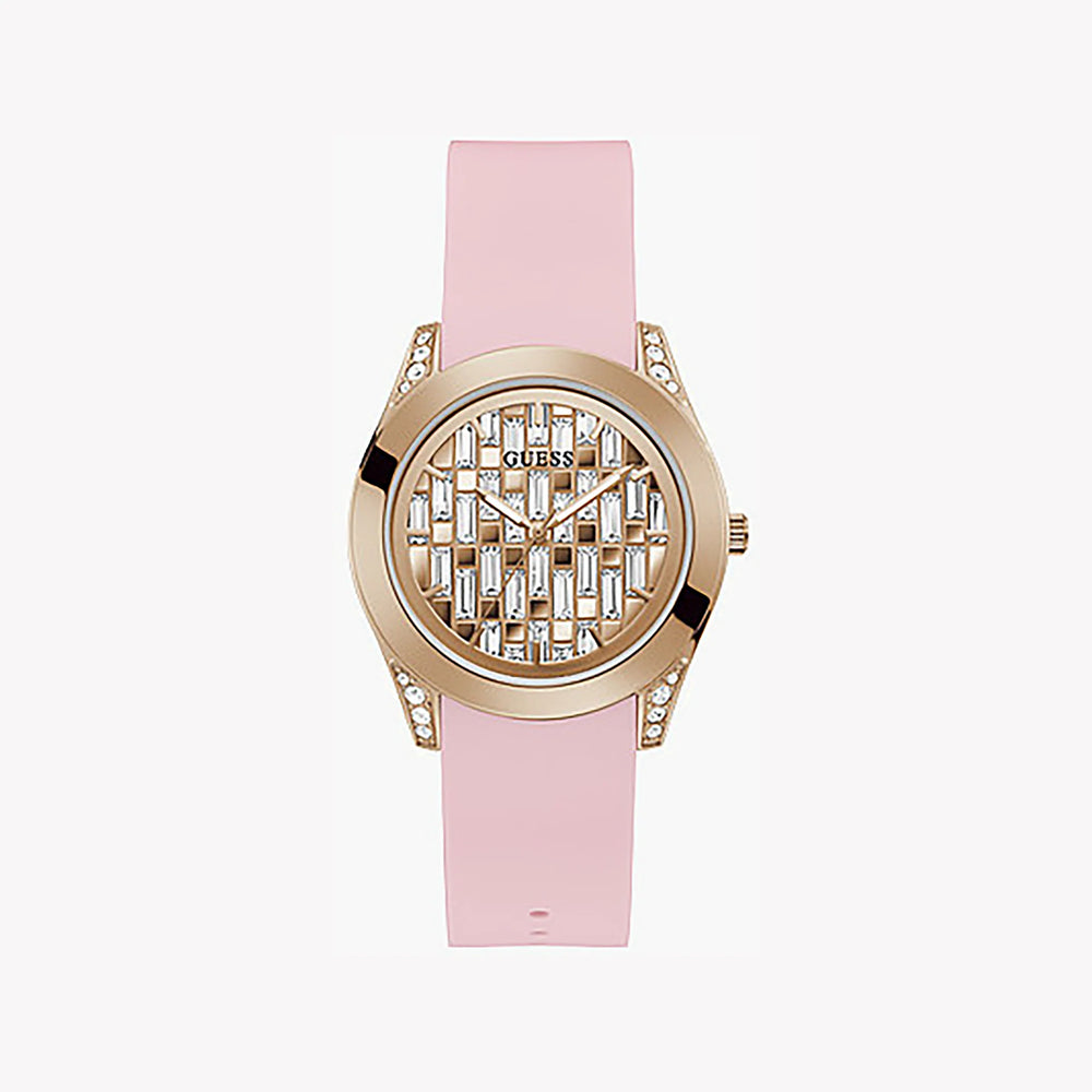 Guess Women's Rose Gold Watch, Pink Silicone | Gw0109l2 by i-watch