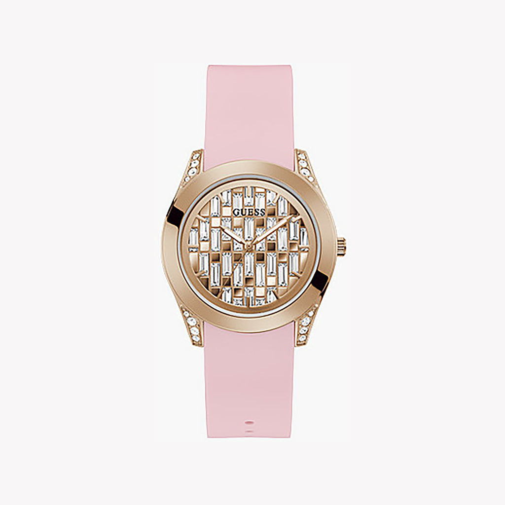 GUESS GW0109L2 - RADIANT ROSE GOLD SPLASH - Women's Vibrant Multicolor Silicone Watch