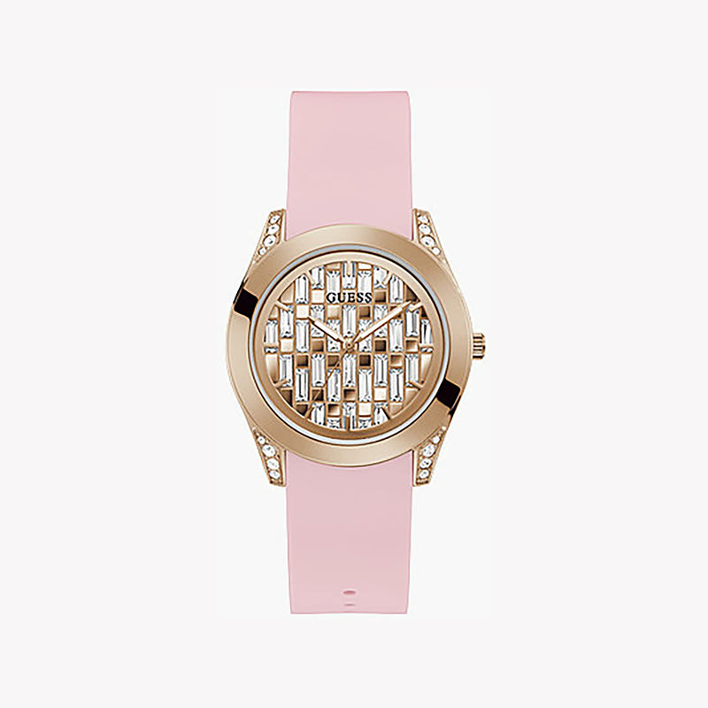 Guess Women's Rose Gold Watch, Pink Silicone | Gw0109l2 by i-watch