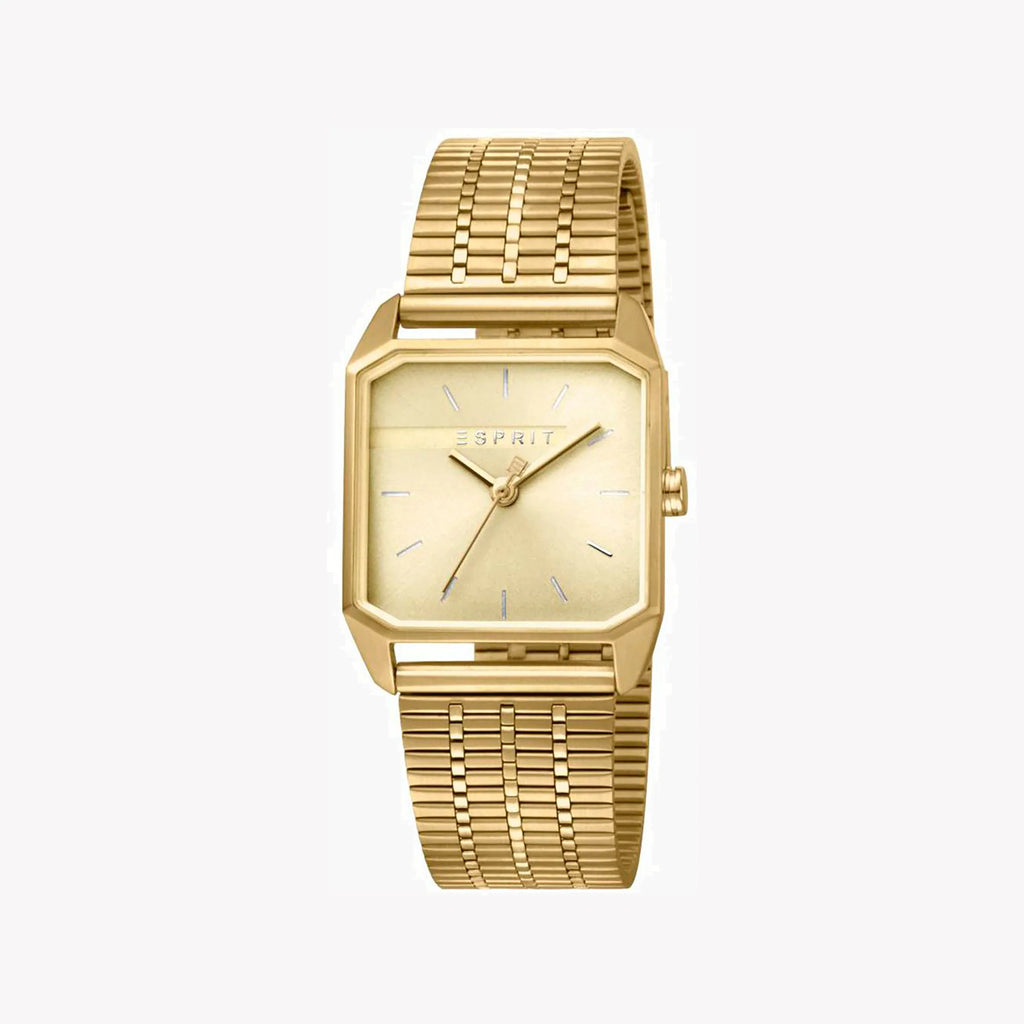 ESPRIT Women's Watch with Gold Stainless Steel Case and Gold Stainless Steel Band