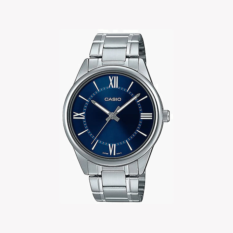 Casio Mtp-V005d-2b5udf - Elegant Blue Dial Men's Stainless Steel Watch - Timeless Style & Functionality by i-watch