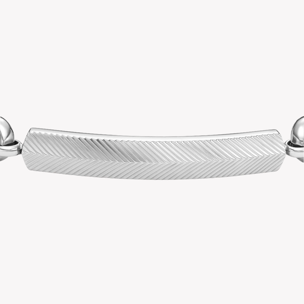 Fossil Men's Silver Bracelet, Linear Texture | JF04569040