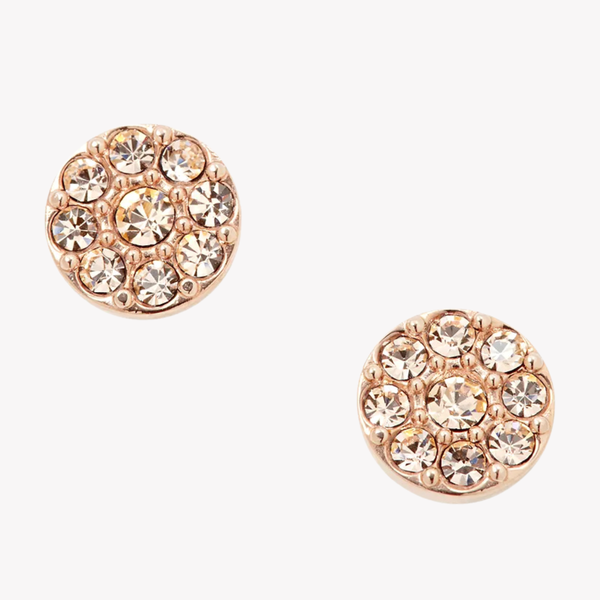 Fossil Women's Rose Gold Earrings, Crystal Accents | JF00830791
