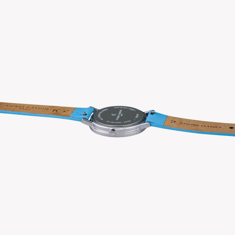 Pierre Cardin Women's Blue Leather Watch, Silver Case | Cbv.1521 by i-watch