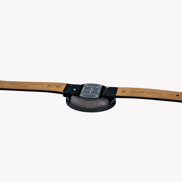 Pierre Cardin Women's Black Leather Watch, Stainless Steel | Cma.0011