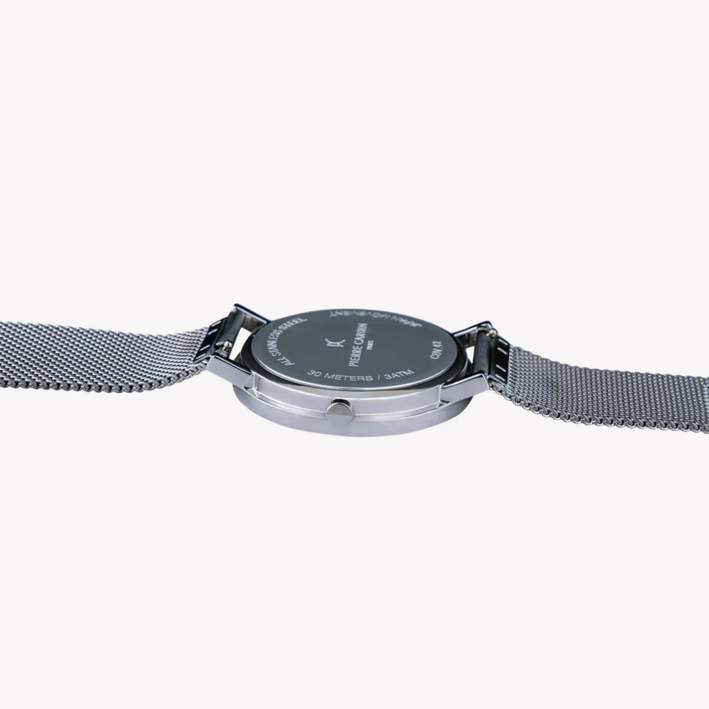 PIERRE CARDIN CBV.1053 ÉLÉGANTE MONTRE EN ARGENT - MONTRE POUR HOMMES DE LUXE AVEC CADRAN GRIS