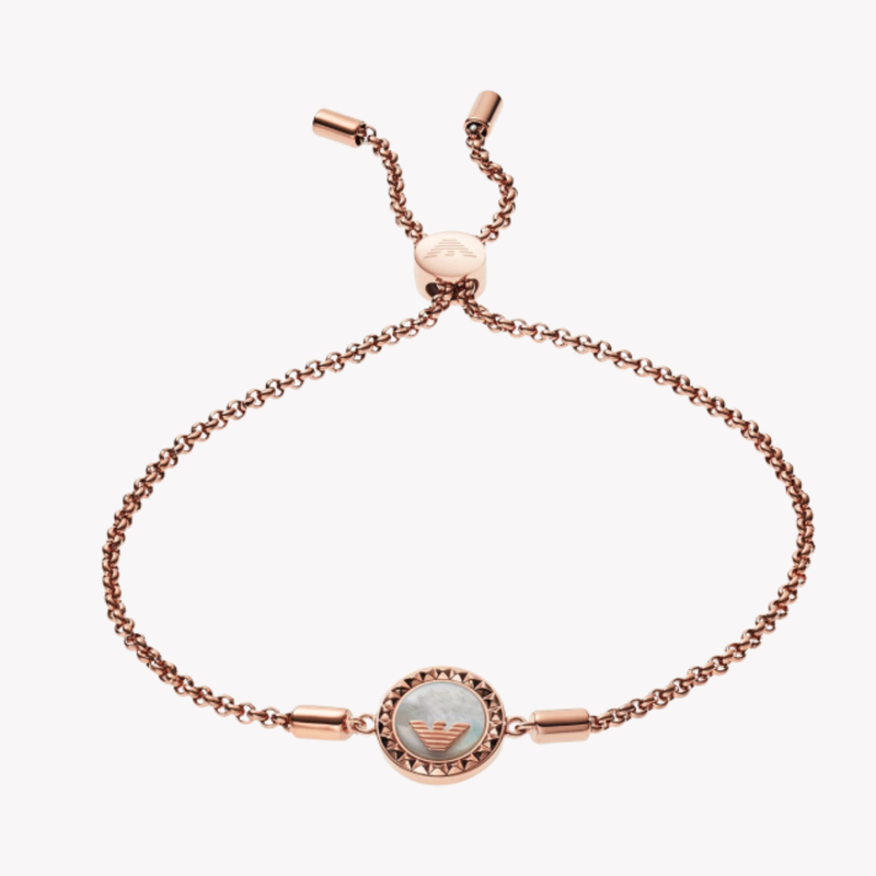 Emporio Armani Women's  Rose Gold Bracelet, Eagle Logo Plate | EGS2568221