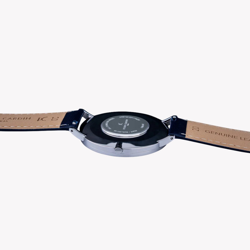 Pierre Cardin Men's Blue Leather Watch, Silver Dial | Cbn.3002 by i-watch