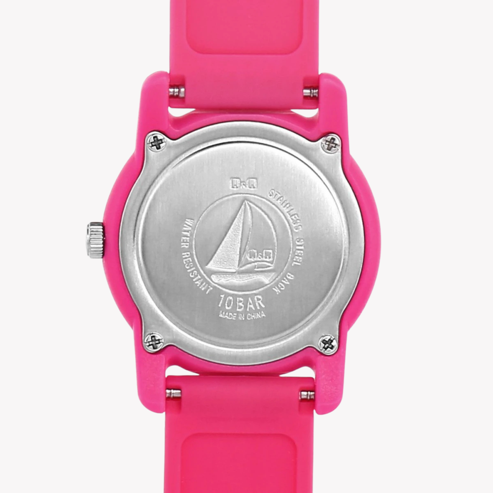 Q&Q Unisex Pink Unisex Watch, White Dial | VR41J002Y