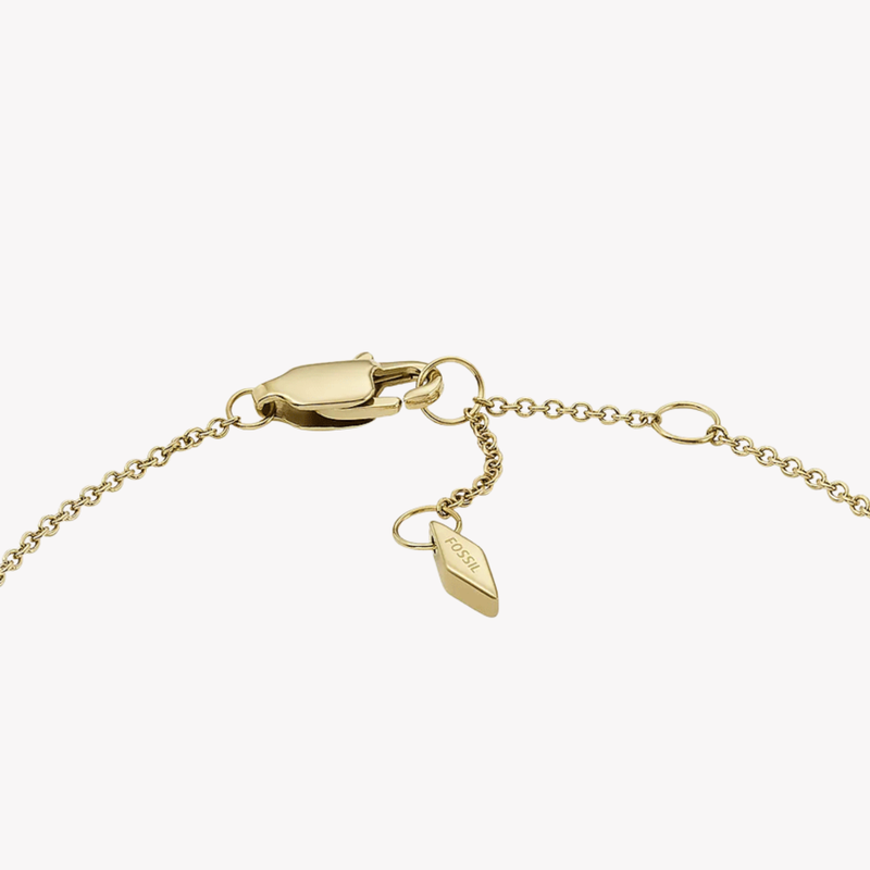 Fossil Women's Gold-Tone Station Bracelet, Heart Charm | JF04361710