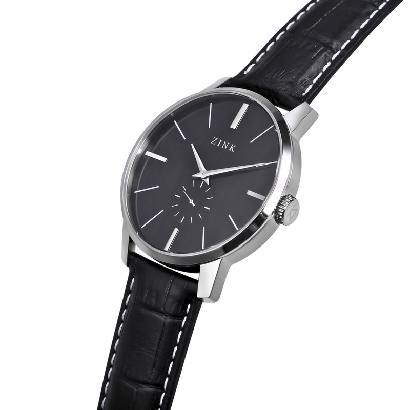 Zink Zk126g5ls-21 Elegant Classic - Timeless Men's Watch With Black Leather BAnd and Striking Black Dial by i-watch