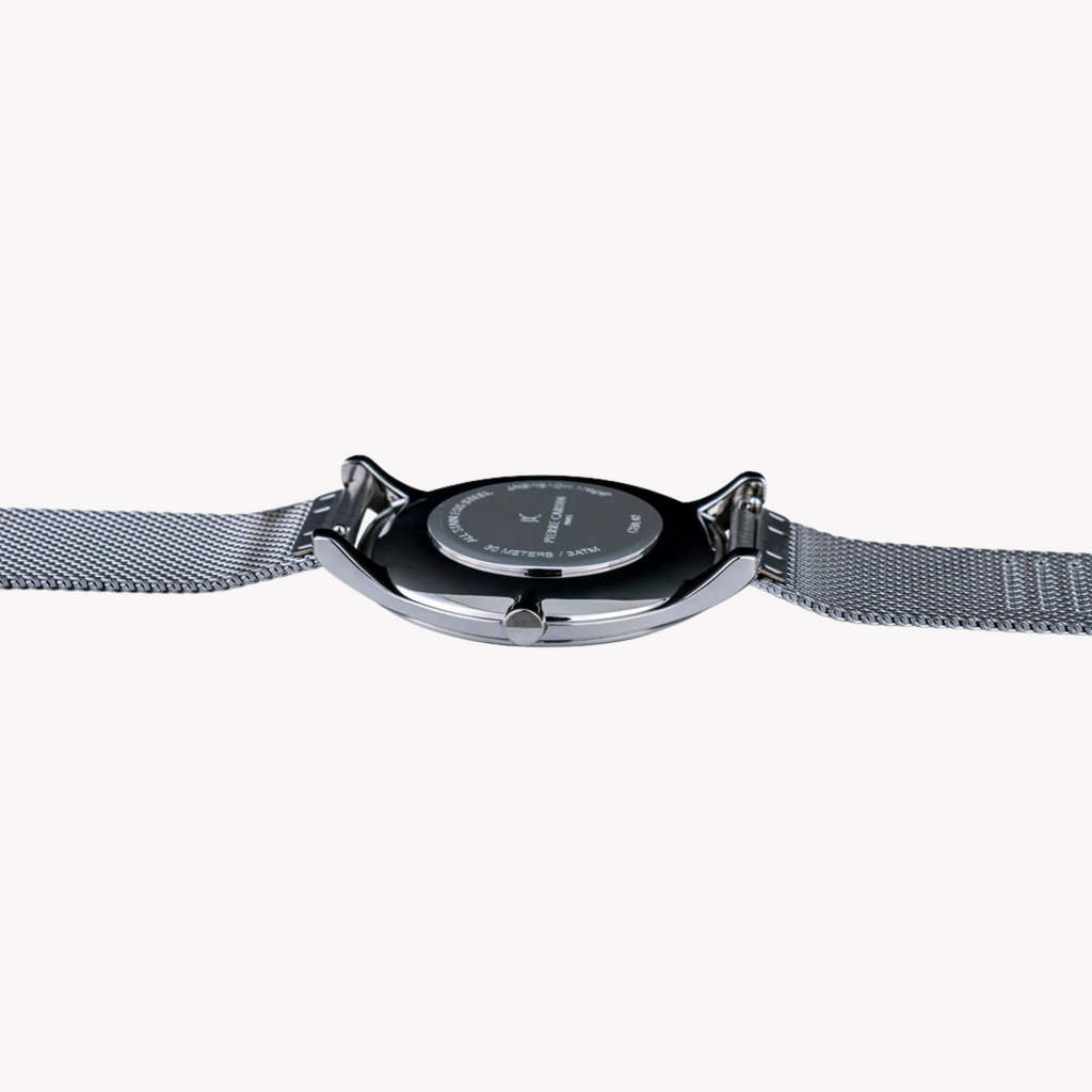 PIERRE CARDIN CBA.4004 MONTRE DE LUXE POUR HOMME - CADRAN BLEU ÉLÉGANT ET BANDE ARGENT