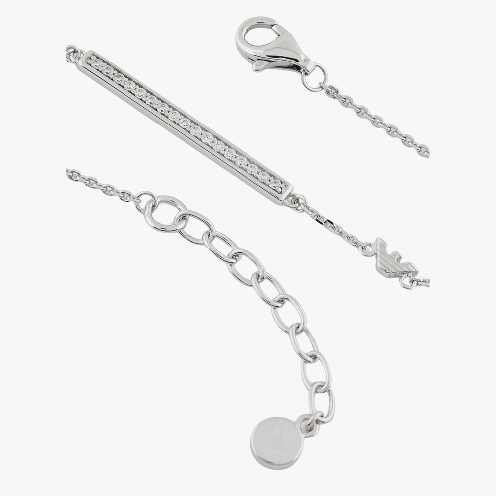Emporio Armani Women's Silver Bracelet, Sterling Silver Crystal ID Bar | EG3592040