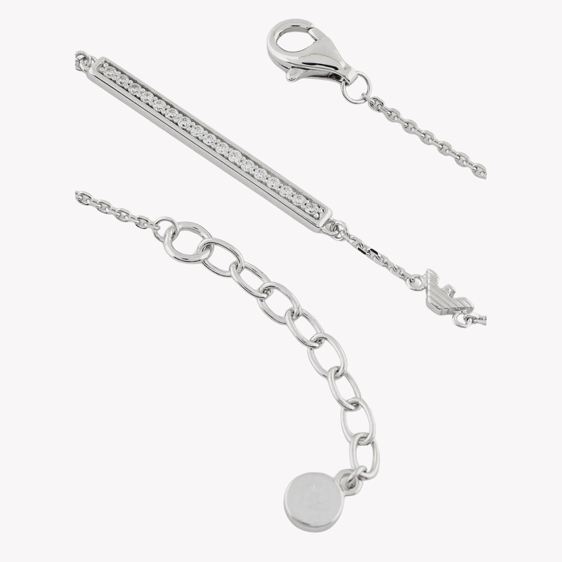 Emporio Armani Women's Silver Bracelet, Sterling Silver Crystal ID Bar | EG3592040