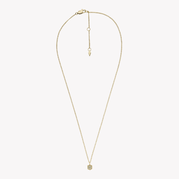 Fossil Women's Gold-Tone Necklace, Clear Crystals | JF04530710