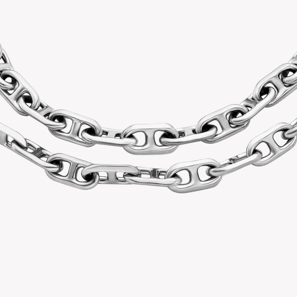 Fossil Women's Silver Bracelet, Double-Wrap Chain | JA7245040