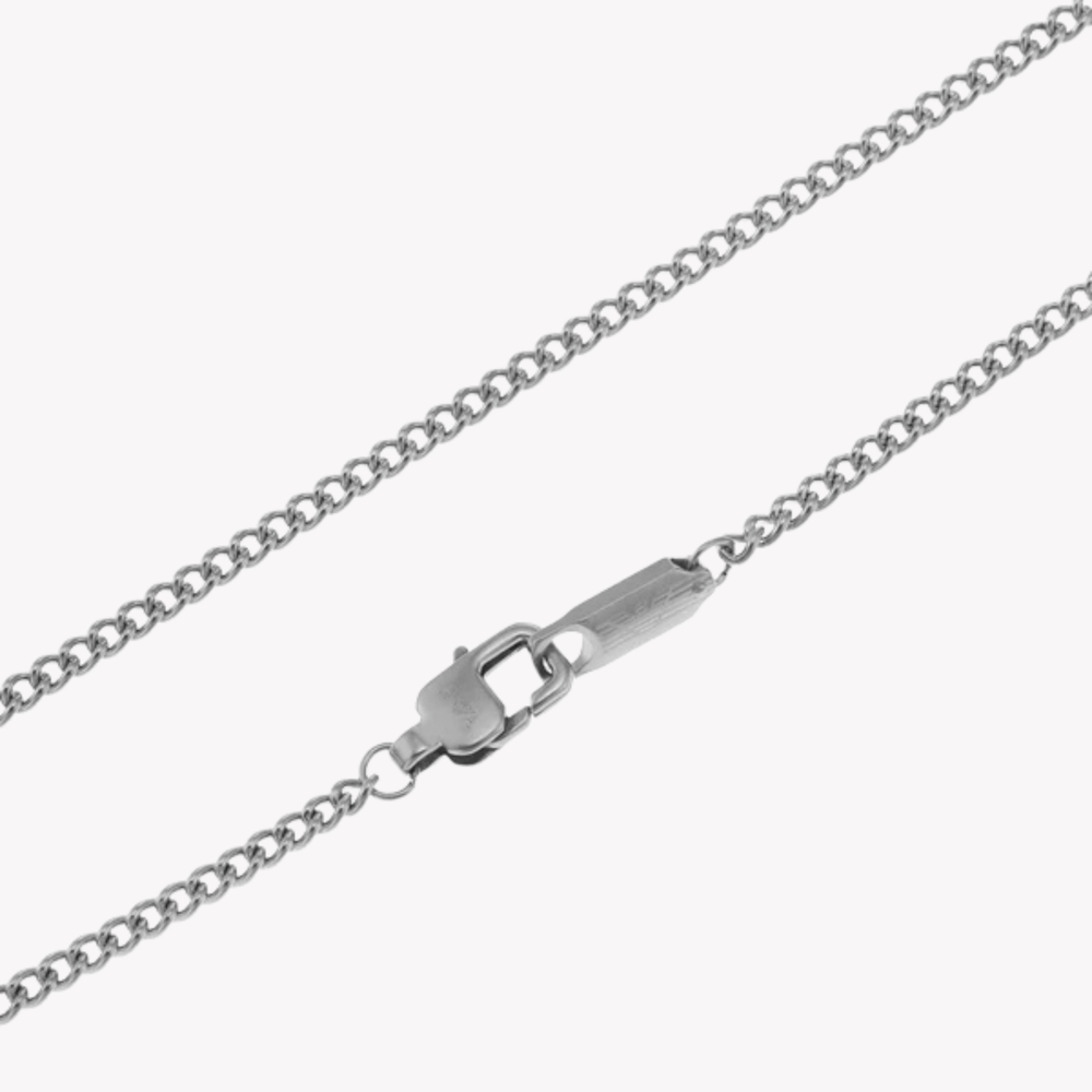 Emporio Armani Men's Silver Necklace, Logo Pendant | EGS2916040