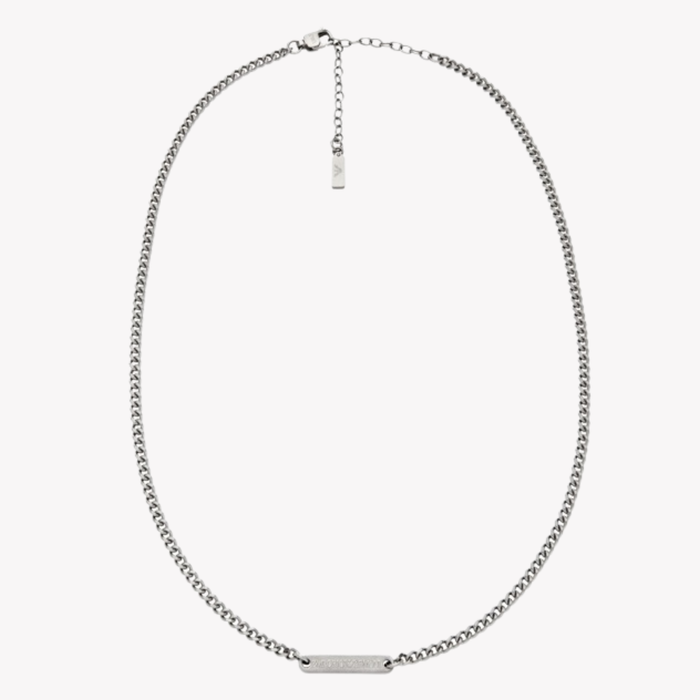 Emporio Armani Men's Silver Necklace, Dog Tag Pendant | EGS3188040