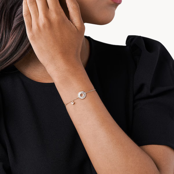Emporio Armani Women's Rose Gold Bracelet, Sterling Silver ID Plaque | EG3458221