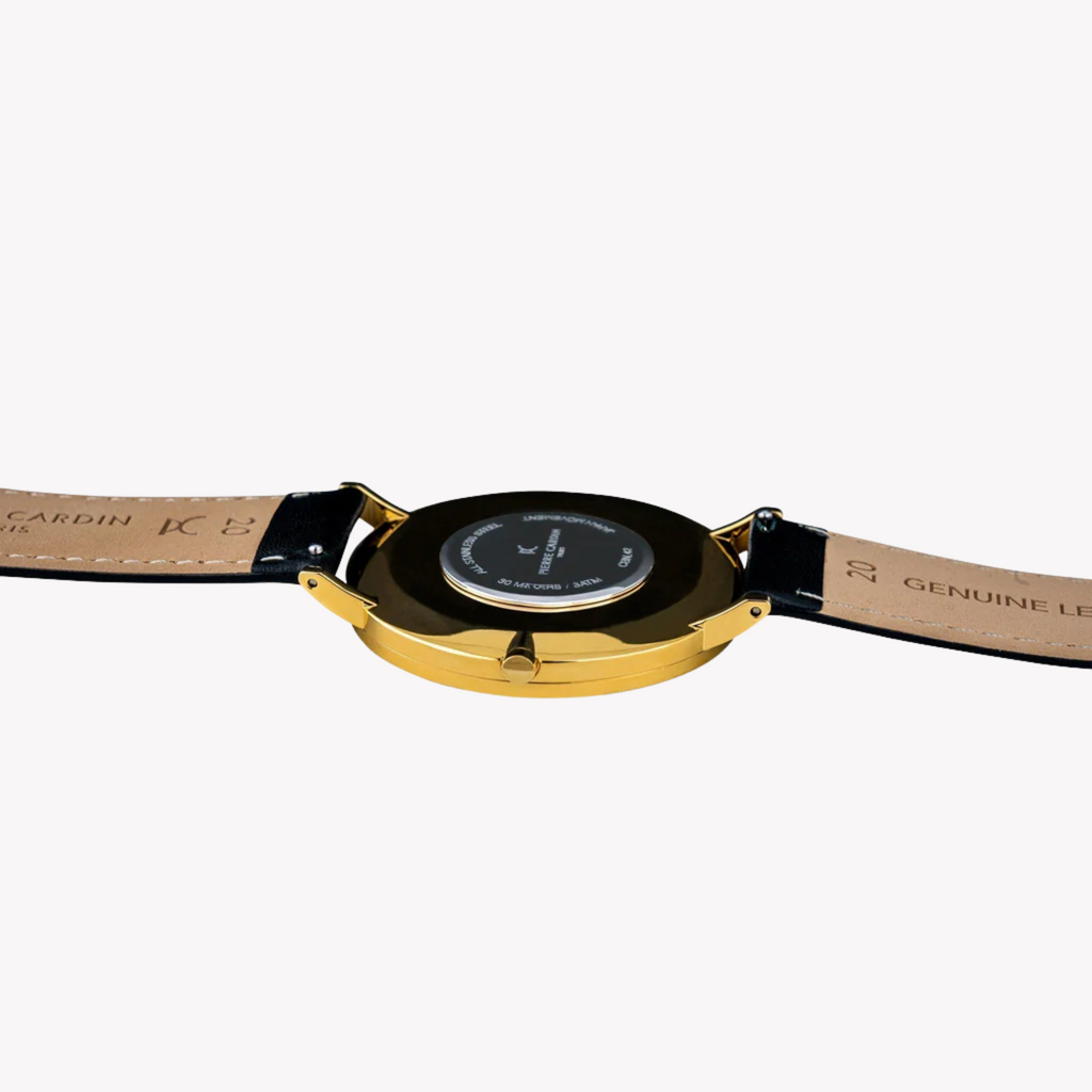 PIERRE CARDIN CBN.3007 LUXUSUHR FÜR HERREN – STILVOLLES GRAUES ZIFFERBLATT & SCHWARZES LEDERBAND