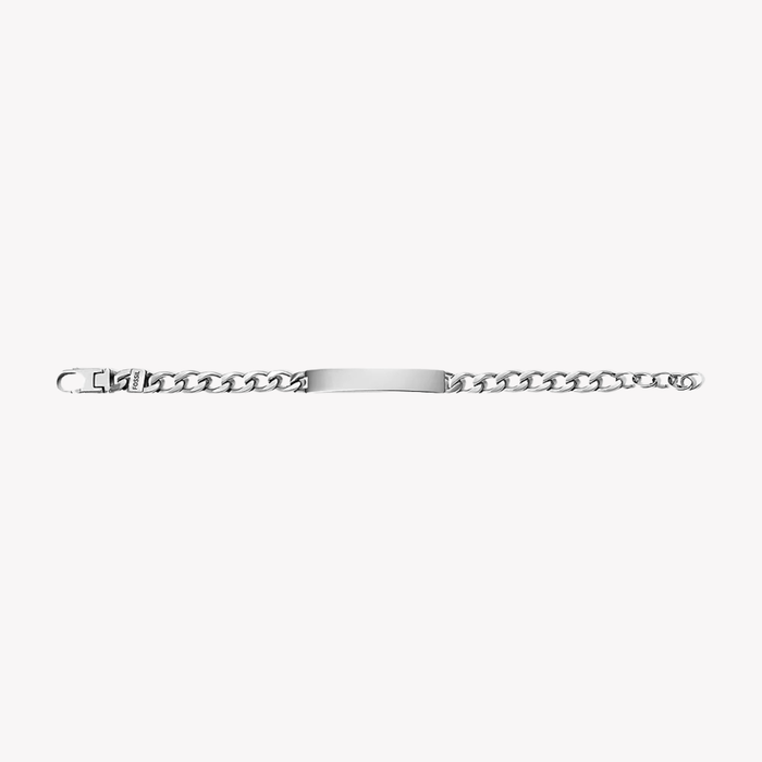 Fossil Men's Silver Bracelet, Engravable ID Plate | JF04164040