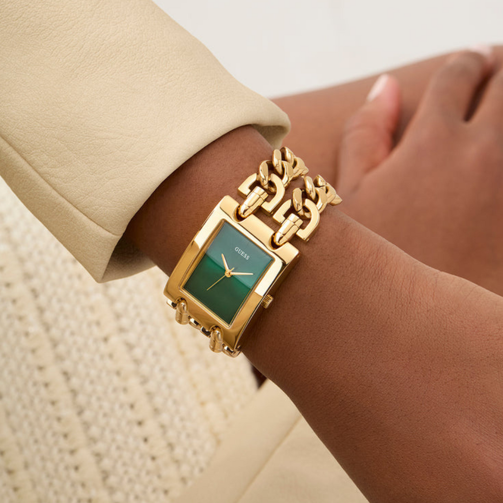 Guess Women's Gold Watch, Green Dial | Gw0740l2